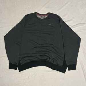 Men’s Y2K Russell Premium Fleece Black/Gray Crewneck Size 2XL